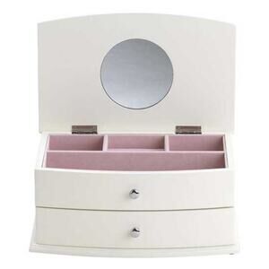 Reed & Barton Jewelry Box Women's Girl's White Pink Quality Handcraft Excellent